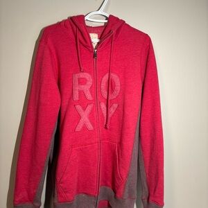 Vintage Roxy Y2K  Spell-Out Hoodie Surf Skate Women’s Size XL Pink . Well Made